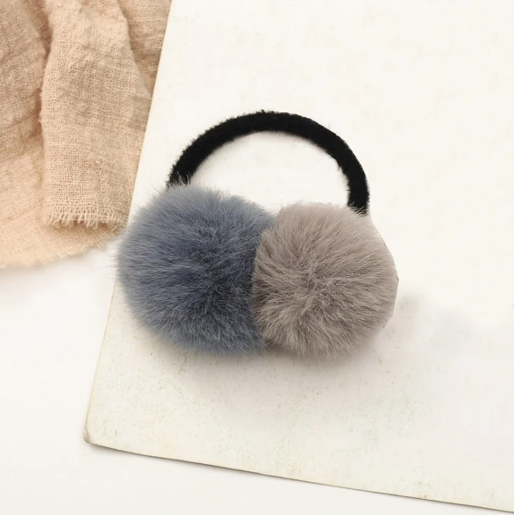 Unique Faux Fur Ball 1PC Hair Rope Seaside 4 Colors Girls Elastic Beautiful Colorful Pompon Exquisite Creative hand band
