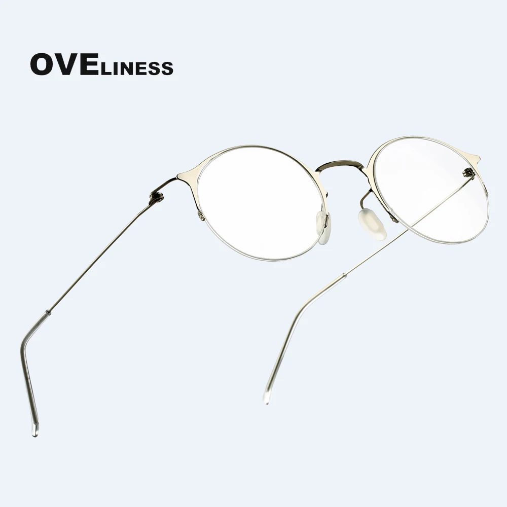 

Pure Titanium Retro Round Glasses Frame Women Men 2020 Optical Computer eyeglasses Myopia Prescription Transparent glass Eyewear