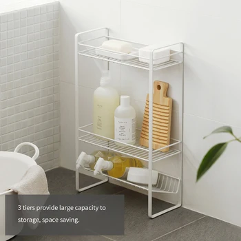 

3-Tier Metal Wire Rack Standing Storage Organizer Countertop Bathroom Shelf Shower Caddy Kitchen Spice Rack Jars Bottle Holder