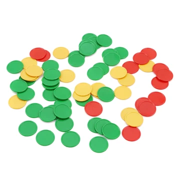 

68PCS Plastic Poker Chips Casino Bingo Markers Token 3-Color Fun Family Club Game Toy Accessories Creative Gift Supplies