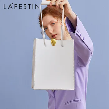 

LAFESTINBag 2020 new trendy simple large capacity single shoulder tote bag female portable snake head bag shopping bag