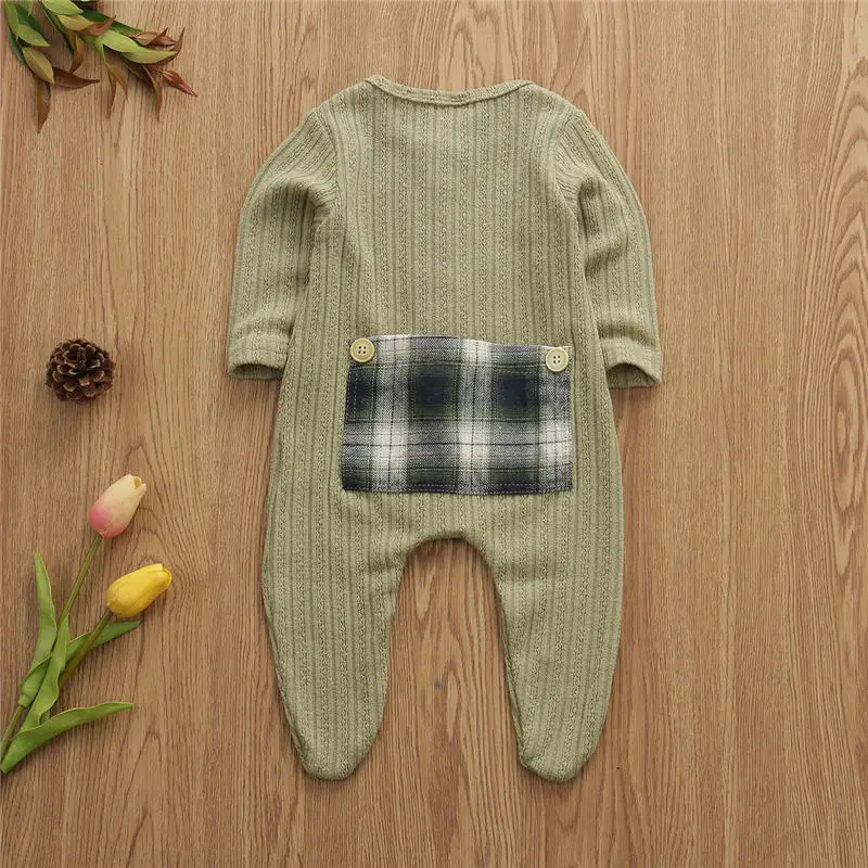 Infant Baby Knitted Footies for Boys Girls Kid Newborn Cotton Clothes Long Sleeve Jumpsuit Toddler Autumn Winter Outfit 0-9M