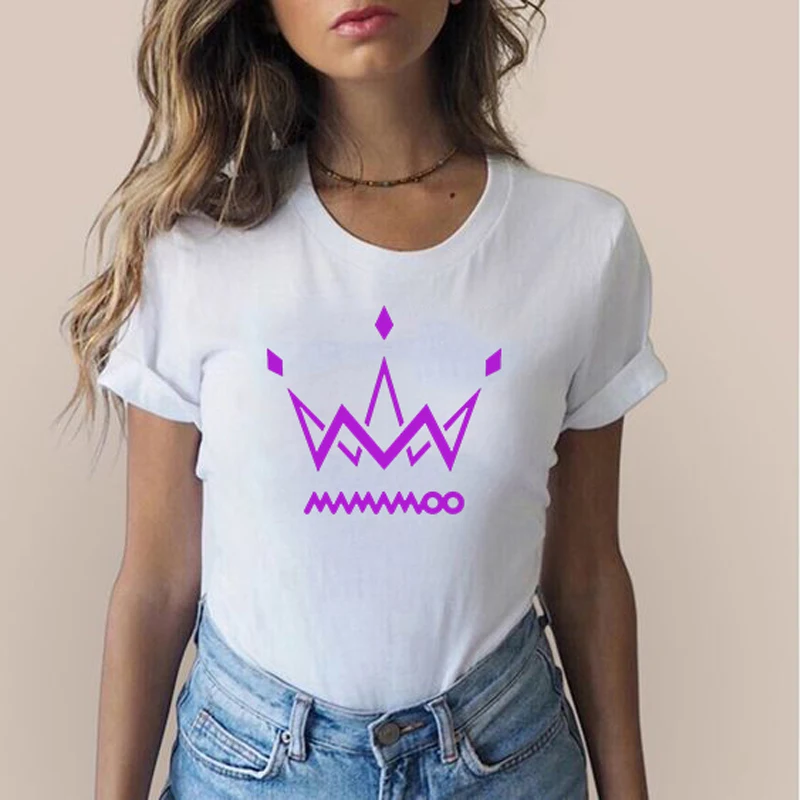 Summer Short-sleeve Tee Tops Mamamoo Kpop Shirts Womens Clothing Harajuku Female Camiseta Mujer Tshirts Plus Size Dropshipping | Женская
