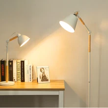 Скандинавский торшер, простой современный светильник для кабинета, спальни, гостиной, лампа из цельного дерева, СВЕТОДИОДНЫЙ торшер для учебы