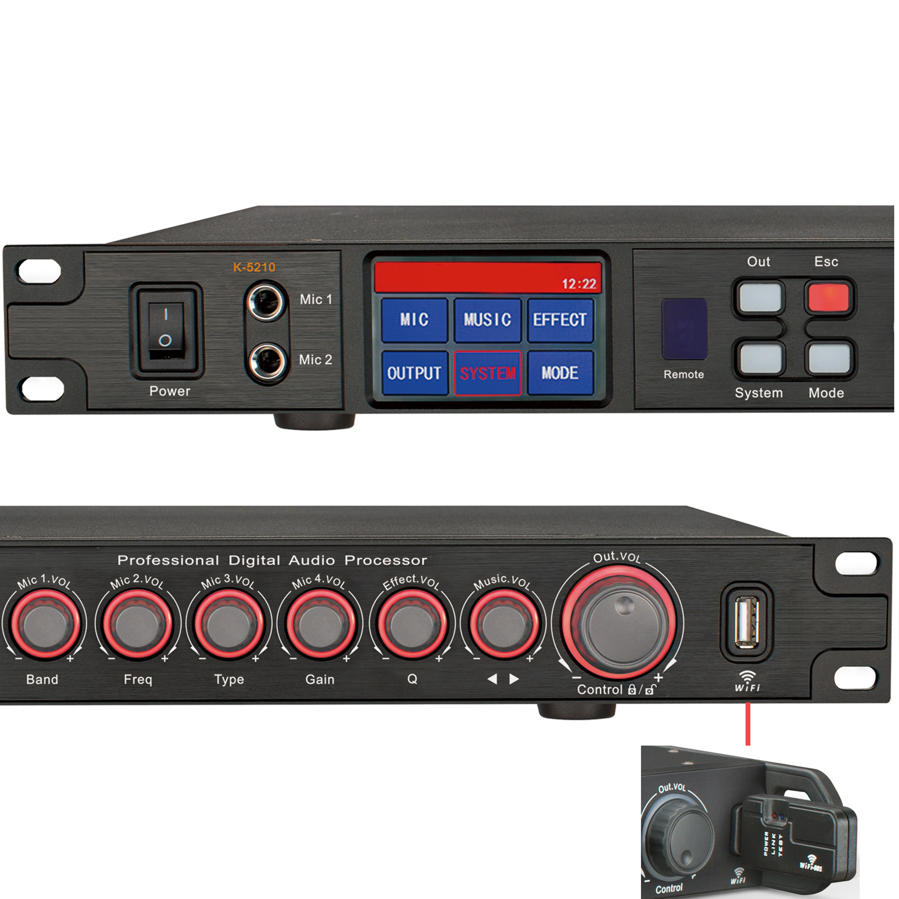 US $200.00 Leicozic K5210 Professional Digital Audio Processor Touchable Screen Built With Software Control WifiUSB Digital Processor DSP
