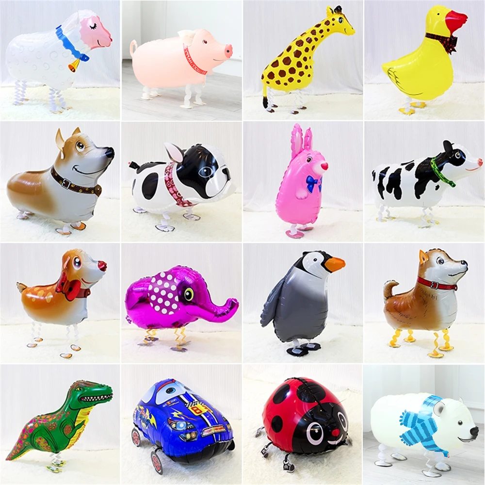 

Walking Animal Helium Balloon Cute Dog Panda Dinosaur Foil Ballon Kids Birthday Party Decoration Baby shower Gift Toy Air Globos