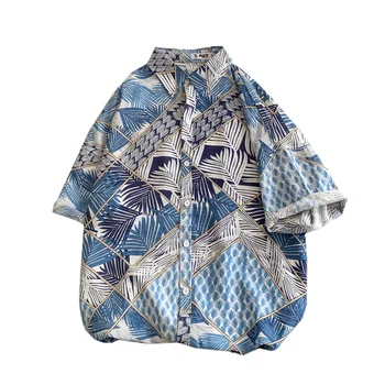 

Men Fashion Shirt Short Sleeve Men Plant Flower Print Shirt Men's Hawaiian Shirt Short Sleeve Men Short Sleeve Shirt Men's Shirt