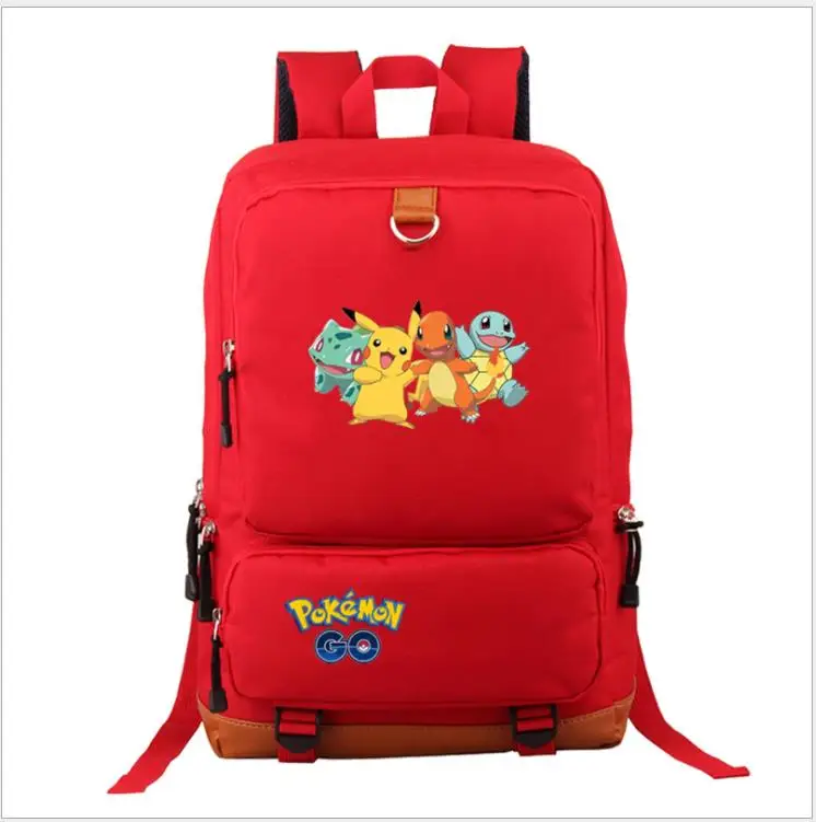 Mochilas Аниме игры «Pokemon Go», рюкзак из плотной ткани с рисунком Пикачу для мальчиков и девочек-подростков, школьный рюкзак для мужчин и женщин, Ёмкость дорожные сумки - Цвет: as pictures