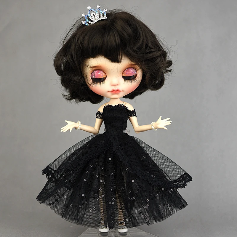 6 шт./лот, разноцветное платье принцессы для Blythe Doll, свадебные платья для Blythe Doll, вечернее платье, комплекты одежды для кукол