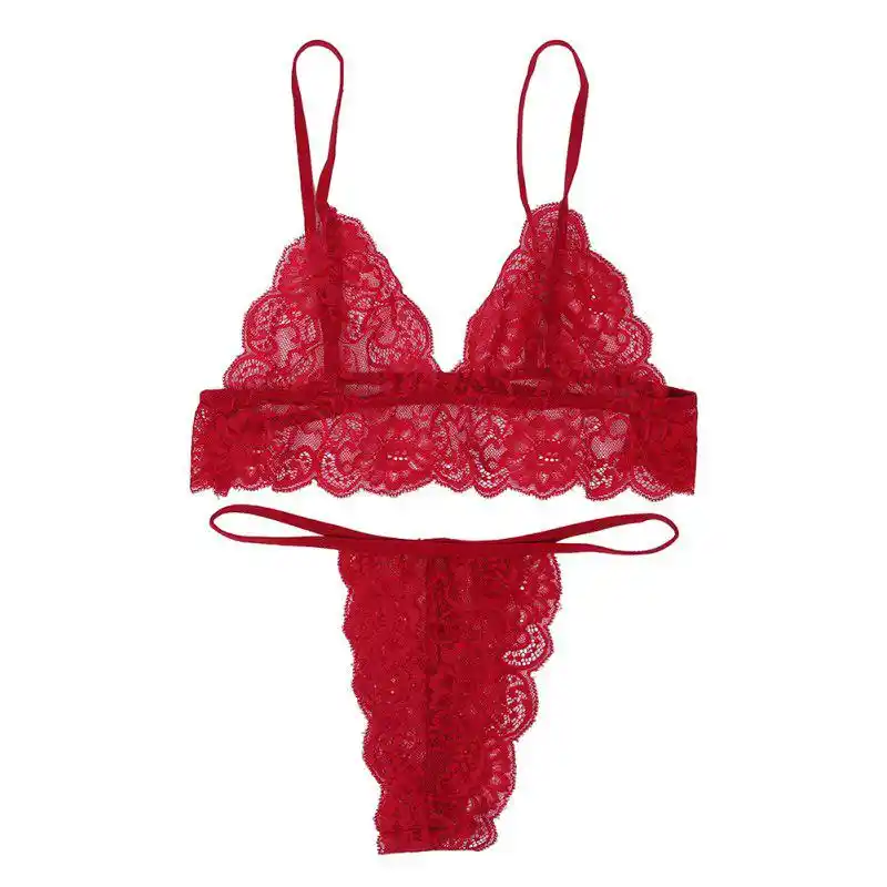 womens red underwear set