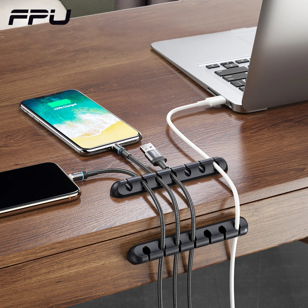 Органайзер для кабелей FPU силиконовый держатель USB гибкие зажимы управления