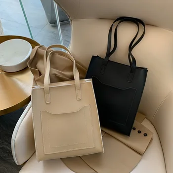

Handbag large female 2020 new Korean version of the simple Western style Tote shoulder bag fashion wild messenger texture bag