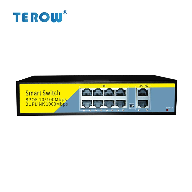 Uplinks para ap sem Fio Câmera de Vigilância de Rede 52v com 8-port Poe + 2 Terow Gigabit Ethernet Switch ou 0-250 Metros Poe 1 High Quality Computador e Escritório