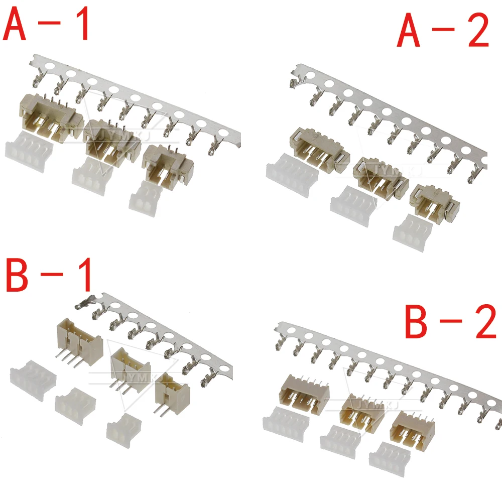 

10sets MICRO JST 1.25 2/3/4/5/6 pin connector 1.25MM PITCH Horizontal Straight pin (header + Housing + terminal ) 1.25-2p/3p/4p/5p/6 Pin