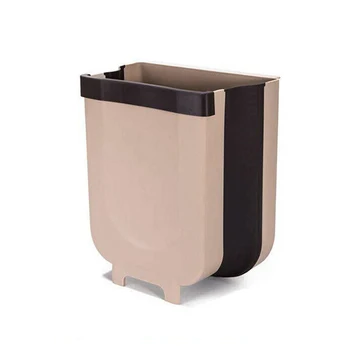 

1pc kitchen cabinet door hanging trash Folding Wall Mounted Trashcan for Bathroom Toilet or kitchen 3 colors