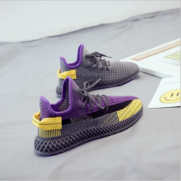 Flat shoes Трендовая Женская тканая обувь; коллекция года; сезон осень-зима; Новинка; повседневная спортивная обувь; женская обувь на плоской подошве; Модная студенческая обувь для бега - Цвет: Flat shoes
