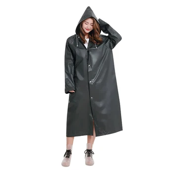 

Fashion Eva Raincoat Waterproof Raincoat Transparent Camping Waterproof Raincoat Black