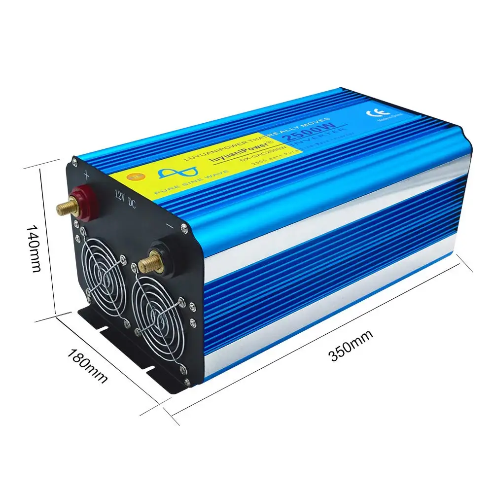 US $196.12 5000Watts Peak DC 12V to AC 220V110V Dual LED Display Pure Sine Wave US plugUniversal plug Homeouting Power InverterBlue