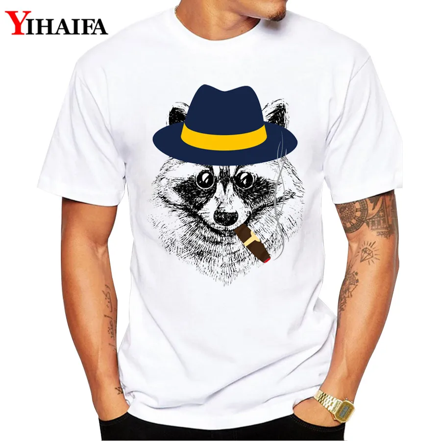 3DCreative T-Shirt Men Suit Gym Print Bear Short Sleeve Hip Hop Casual T Shirts White Tee Shirt Funny Graphic Tops | Мужская одежда
