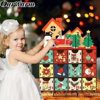 

DIY Christmas Countdown Advent Calendar Wooden Gift Storage Box with 24 Drawers _WK