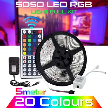 

300Leds RGB LED Strip 5M 5050 Waterproof Flexible Led Night Holiday Light Desk Lamp DC12V 44Key IR Remote Controller Receiver