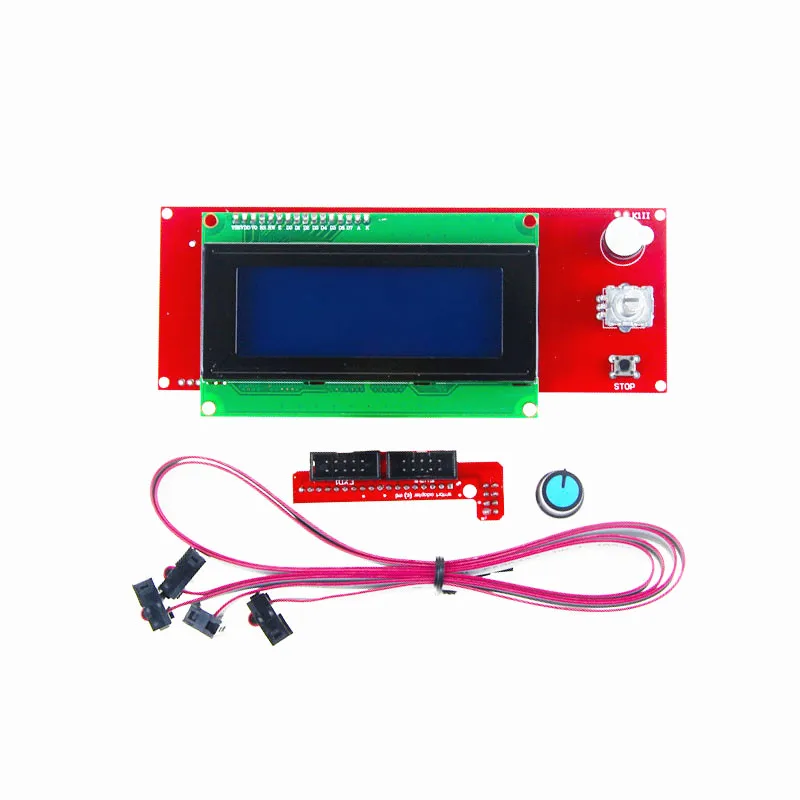 Комплект Reprap Ramps 1,6 с Mega 2560 r3+ Heatbed MK2B+ 2004 ЖК-контроллер+ DRV8825+ механический переключатель+ кабели для 3D-принтера