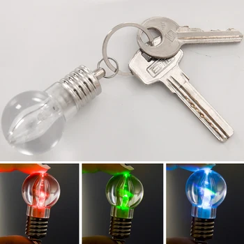 

Key Ring Light Bulb Luminous Portable LED 3*6cm Gifts Ornament Party Supply Key Chain Lighting Fixture Decoration