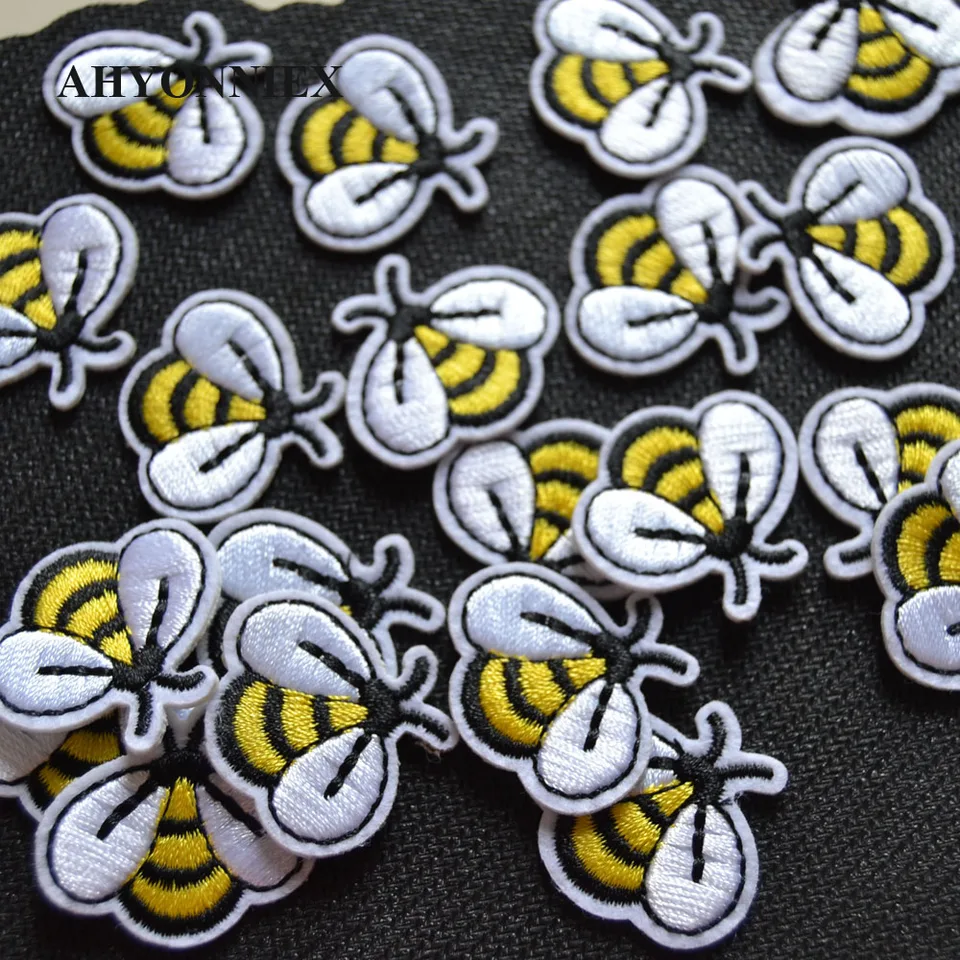 10 Toppe Termoadesive A Forma Di Ape Per Cucire E Stirare - Ricami Per Vestiti, Riparazioni E Fai Da Te - 2,7x3,1 Cm - 2