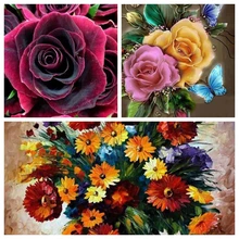 GATYZTORY 5D алмазная живопись Полная площадь DIY домашний декор мозаичные Стразы картина с логотипом на заказ для влюбленных цветов 3 шт. в партии