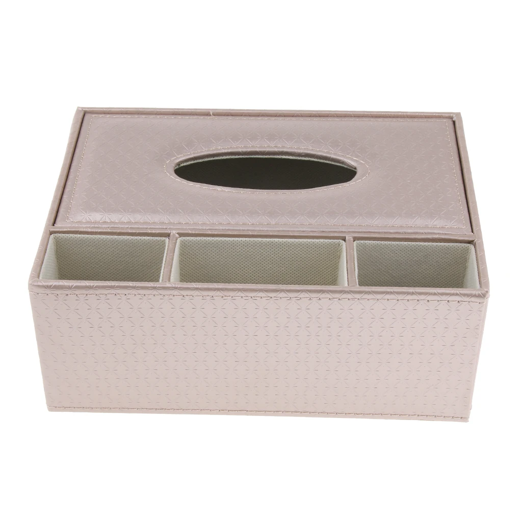 PU Leather Tissue Box Paper Home Car Phone Holder Dispenser Organizer for Home Living Room R=Tabletop Decor Car Office Use