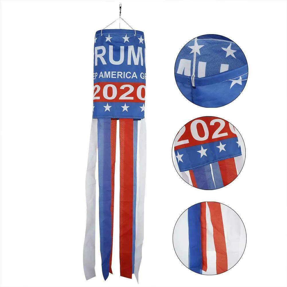 Tassel Design Patriotic Fade Resistant Stars Stripes Hanging Type Polyester America Practical Decoration Durable Wind Flag