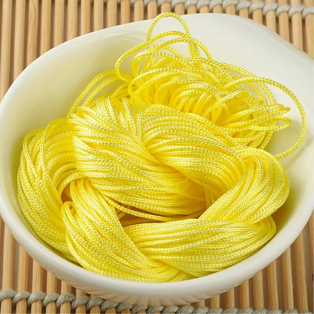 1 мм нейлоновый шнур, плетеный браслет с нитью, китайский узел, макраме, ремесла, прочный крепкий кординг, пошив костюма, ремесло, сделай сам - Цвет: yellow