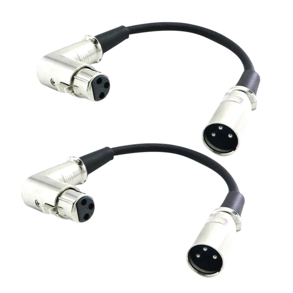 2 шт. 3' XLR прямоугольный 90 градусов Женский прямой мужской патч-кабель