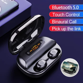 

Bluetooth 5.0 Tws Wireless Earphone Hifi Stereo Sound Noise Canceling Waterproof Sport Headset With 4000Mah Power Bank Earphones