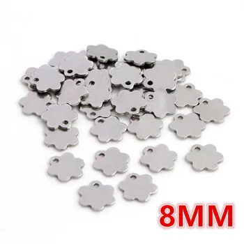 

50pc/lot 8mm No Fade Charms 316 Stainless Steel Six leaf grass Charms for necklace pendant charms diy jewelry making-R8-50
