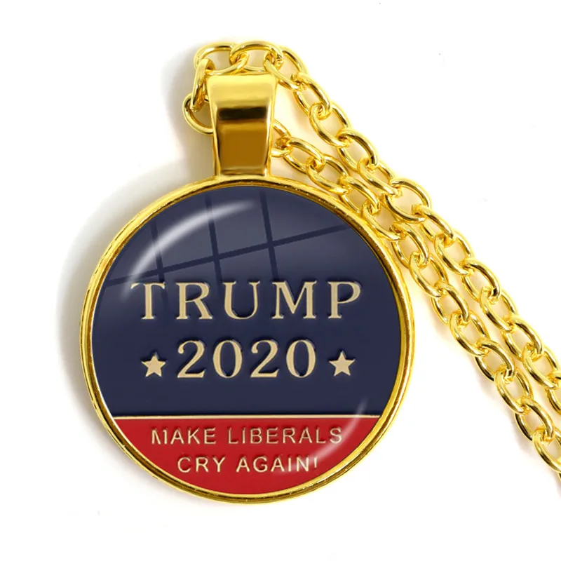 Trump 2020 Glass Cabochon Necklace USA Election Collection Keep America Great Pendant Jewelry For Women Men Support Trump Gift Trump 2020 Glass Cabochon Necklace USA Election Collection Keep America Great Pendant Jewelry For Women Men Support Trump Gift