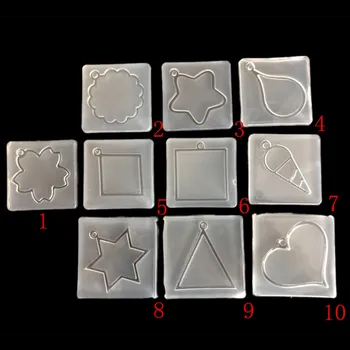 

Mirror Crystal Epoxy Mold Pendant Love Flower Sweetheart Shaped Silicone uv resin molds for Jewelry Making