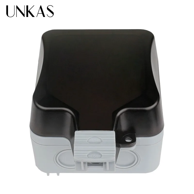 Водонепроницаемая уличная настенная электрическая розетка UNKAS IP66 16 А двойная