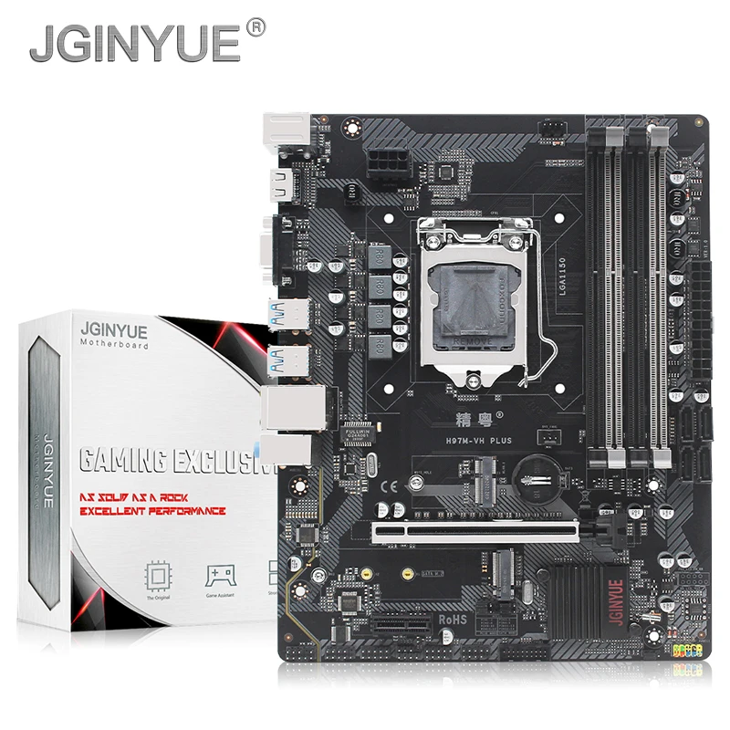 Jginyue H97 Moederbord Lga 1150 Ondersteuning Intel Core Pentium Xeon Processor Ddr3 Non Ecc Ram Geheugen Met Wifi Jack H97m Vh Plus Motherboards Aliexpress
