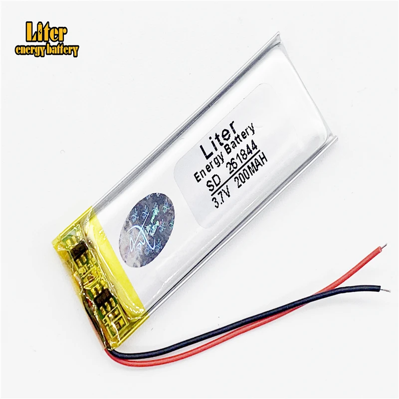 3 7 В литий полимерный аккумулятор 261844 200 мАч MP3 MP4 MP5 Bluetooth DIY подарок/игрушка
