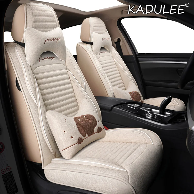 KADULEE FLAX car seat cover for Audi A1 A2 A3 A4 A5 A6 A7 A8 Q3 Q5 Q7 SQ5 L 5 seat covers accessories Automobiles Seat Covers