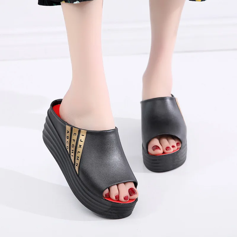 

Waterwheel Young LADY'S 2019 New Style Women's 7 Centimeter High-Heel Sandals Fashion Slanted Heel Thick Bottomed Sandals Summer