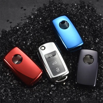 

New Hard TPU Car Smart Key Case FullCover For VW Golf Bora Jetta POLO GOLF Passat For Skoda Octavia A5 Fabia For SEAT Ibiza Leon