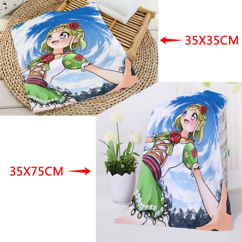 35x35 см, 35x75 см полотенца на заказ Idol Time Pripara печатные квадратные полотенца микрофибра Абсорбирующая сушка банные полотенца мочалка - Цвет: 7
