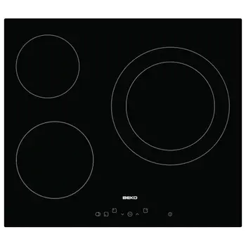 Best Glass-Ceramic Hob BEKO HIC 63401 T 60 Cm Black (3 Cooking Areas)