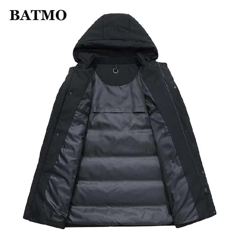 BATMO Новое поступление зима 90% белый утиный пух с капюшоном куртки мужские, мужские зимние пуховики, мужское зимнее пальто, YR8099