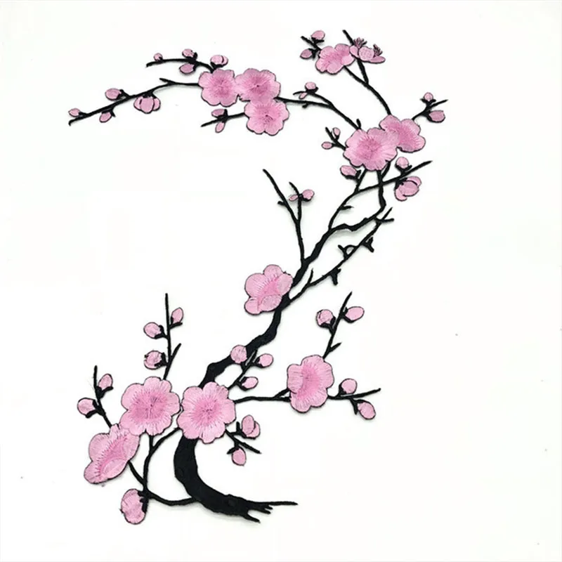 

1PCS 27 Style Plum Blossom Flower Applique Clothing Embroidery Patch Fabric Sticker Iron On Sew On Patch Sewing Accessories