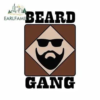 

EARLFAMILY 13cm x 8.7cm for Beard Gang Creative Car Sticker Fashion Waterproof Anime Decals Occlusion Scratch 3D Vinyl Car Wrap