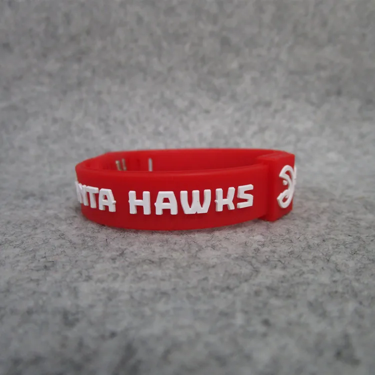 Баскетбольная команда Hawks спортивный силиконовый гелевый браслет с пряжкой Регулируемый ремешок для болельщиков аксессуары