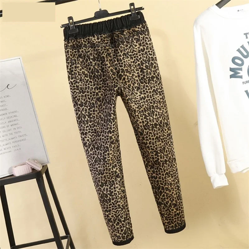 2022 New Jeans For winter Pant Size L-6XL Women's Fat Sister Velvet Jeans Women's Korean Elastic High Waist Denim Pant Warm